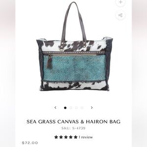 Myra Bag Black and Blue Tote with Elegant Design